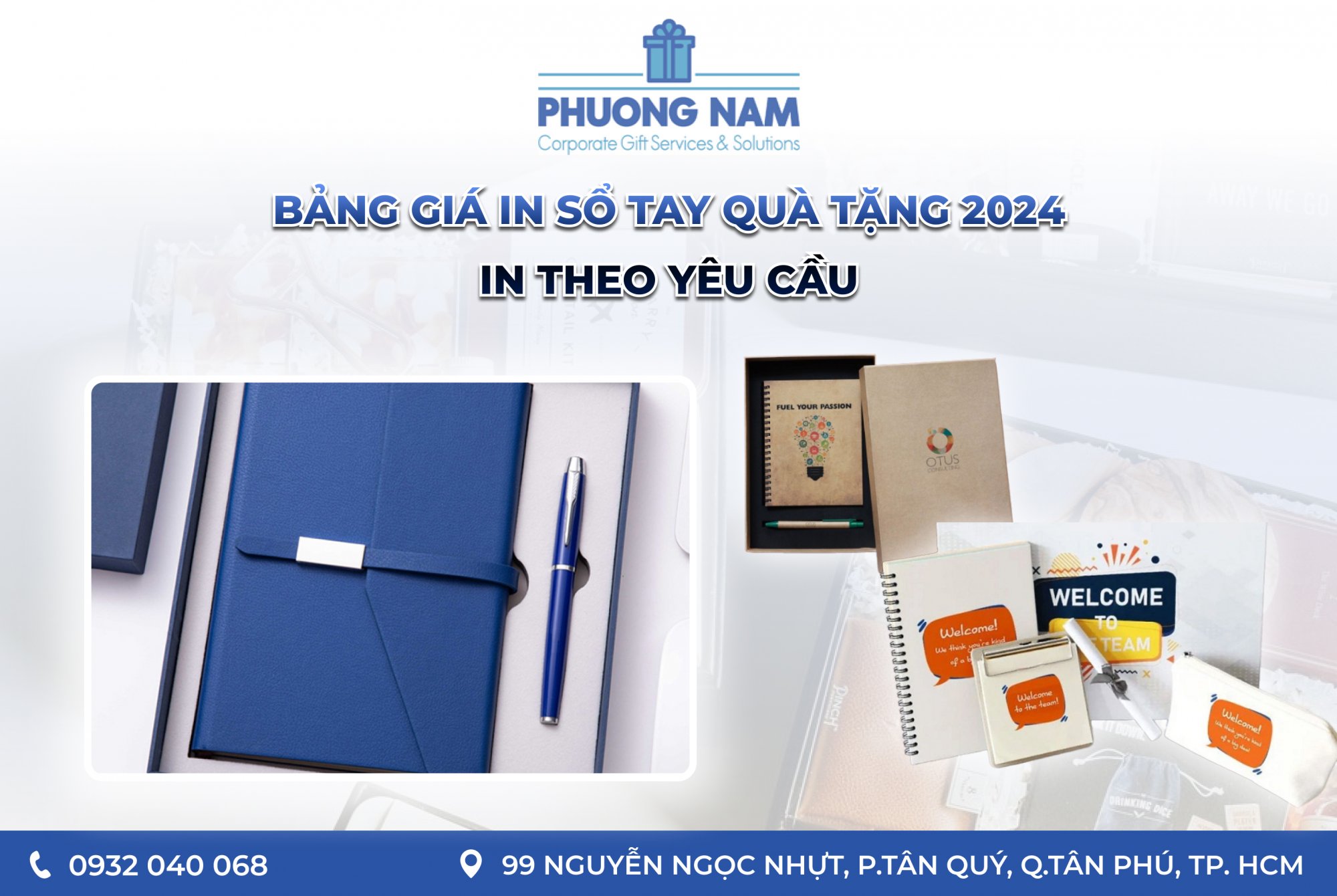 Bảng giá in sổ tay quà tặng 2024 - In theo yêu cầu