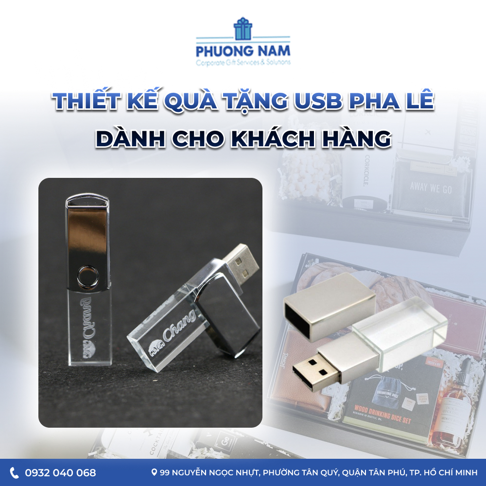 Thiết kế quà tặng usb pha lê dành cho khách hàng