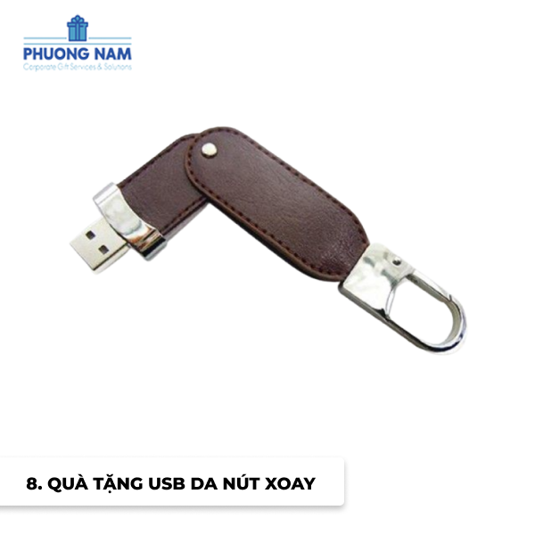 Quà tặng USB da nút xoay